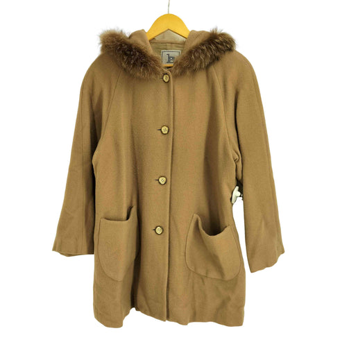 トゥモローランド TOMORROWLAND ウールナイロン ファーフーデッド ロングコート レディース JPN:38